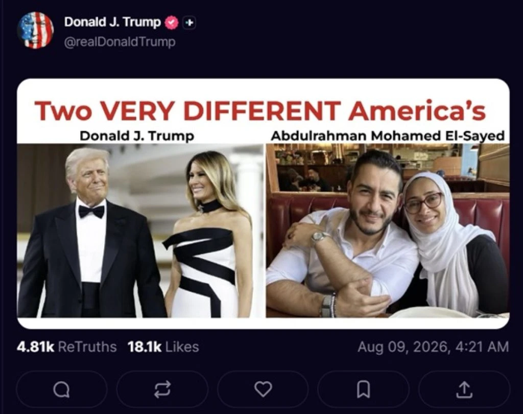 Donald Trump Truth Social Abdul El-Sayed Melania Trump Sarah Jukaku