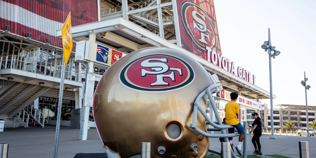 San Francisco 49ers football helmet