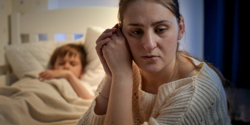 Stressad förälder med barn / Stresset forælder med et barn