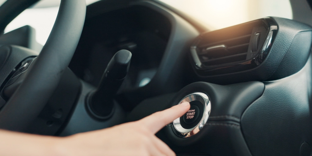 Start knappen på bilen
