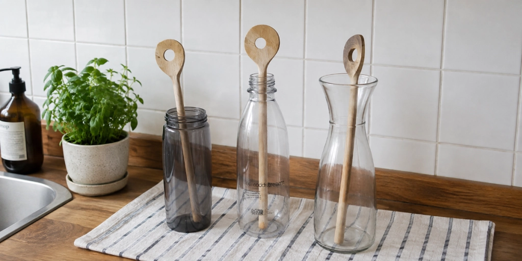 tree spoon, bottle