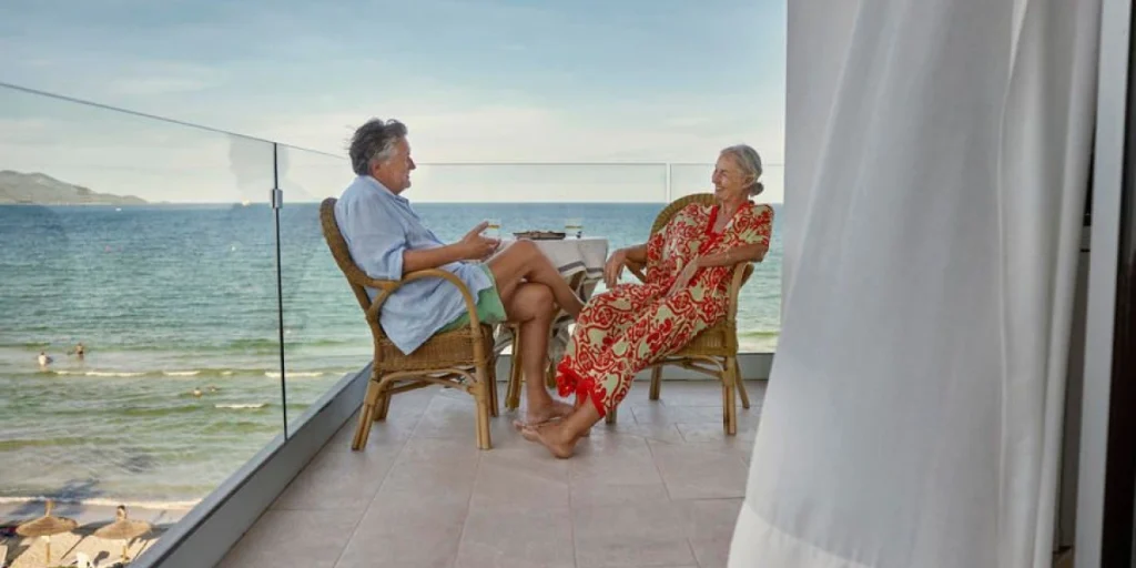 Ferie, vacation, holliday, balcony, elderly couple