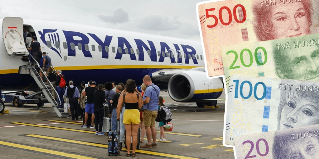 RyanAir, Flyg, Flygplan, Svenska pengar