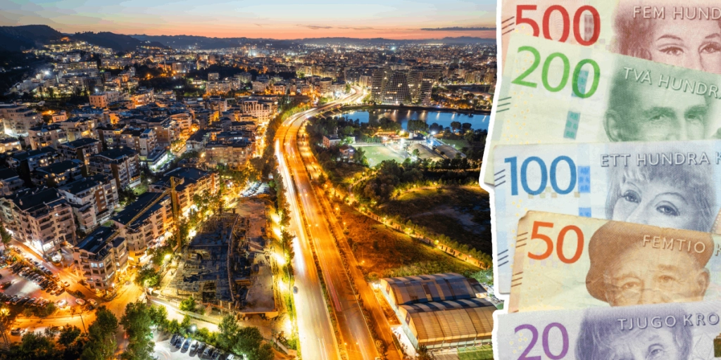 Tirana, Albanien, Svenska pengar