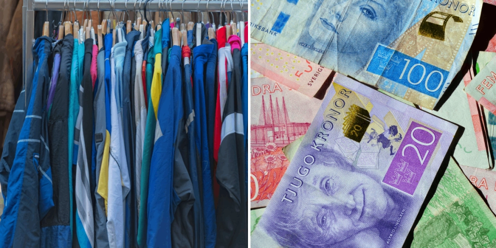Secondhand, Kläder, Svenska pengar