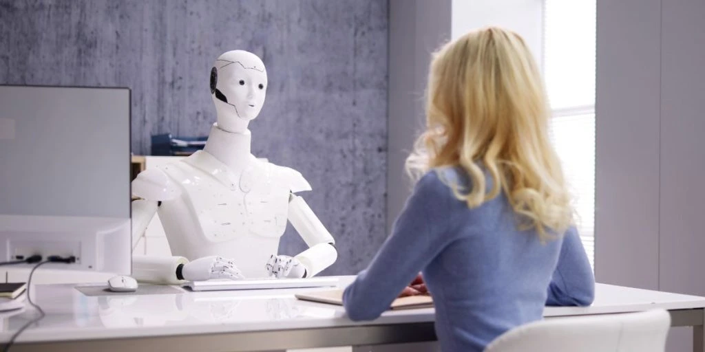 AI robot boss job interview