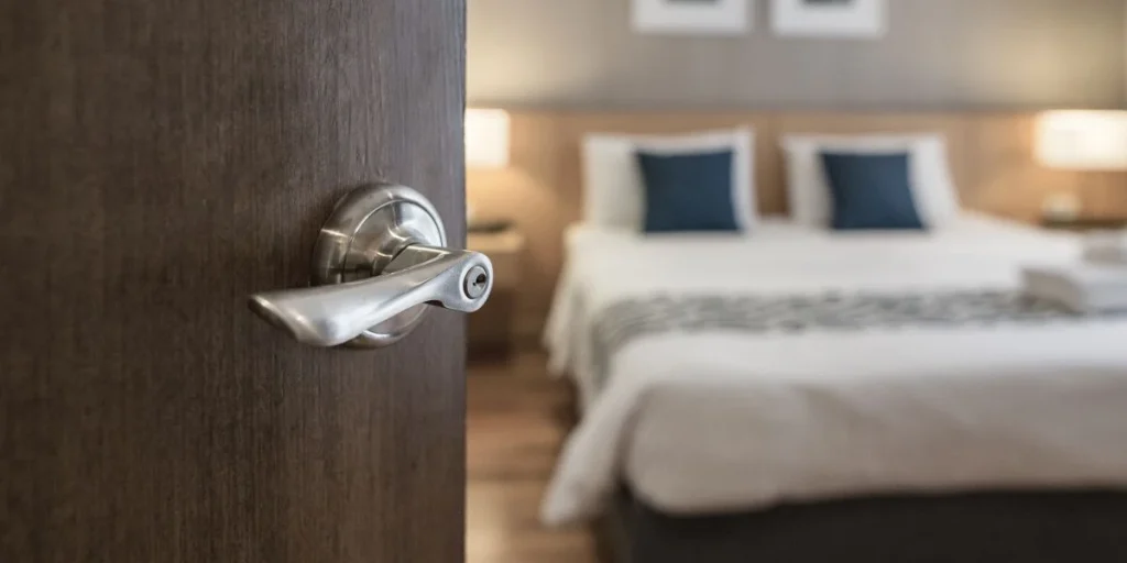 Bedroom, door, open