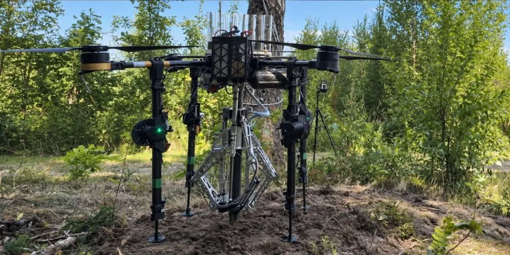 Drone planting a tree