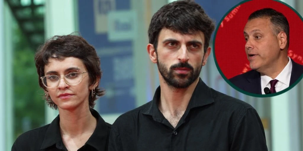 Yuval Abraham and Rachel Szor at the Venice Film Festival + Miki Zohar, israeli minister of culture