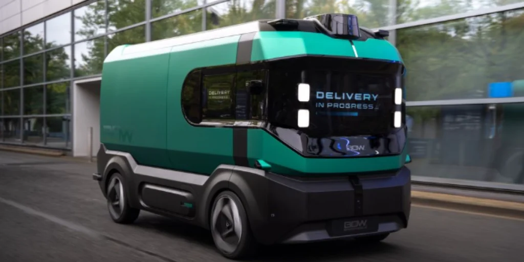 BOW. «Box on Wheels» er et helelektrisk, selvkjørende konsept fra Stellantis for varetransport i byer