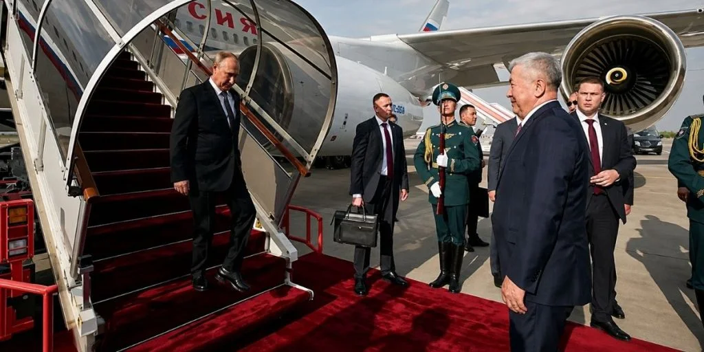 Vladimir Putin arriving for SCO in Kyrgyzystan