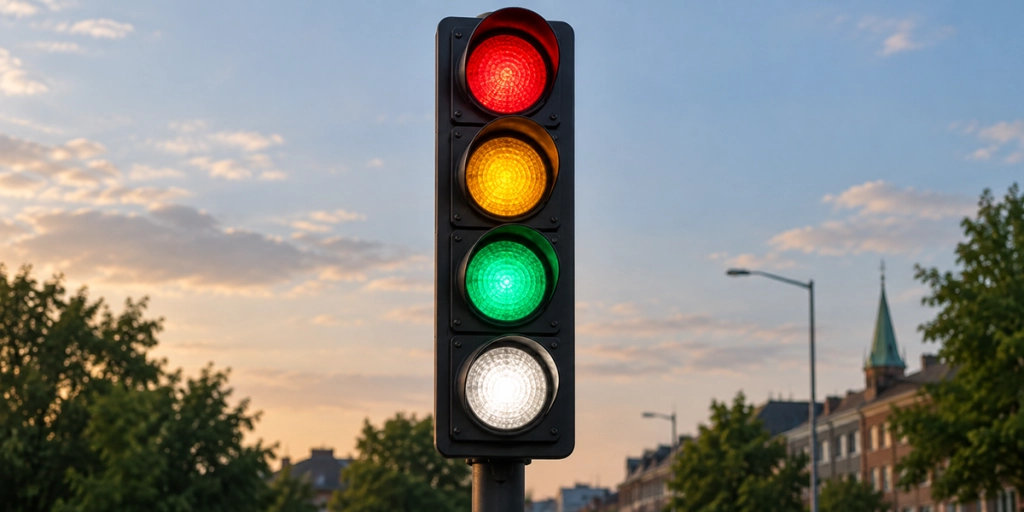Trafikklyset kan få en fjerde farge: Nå tar ideen form i Europa