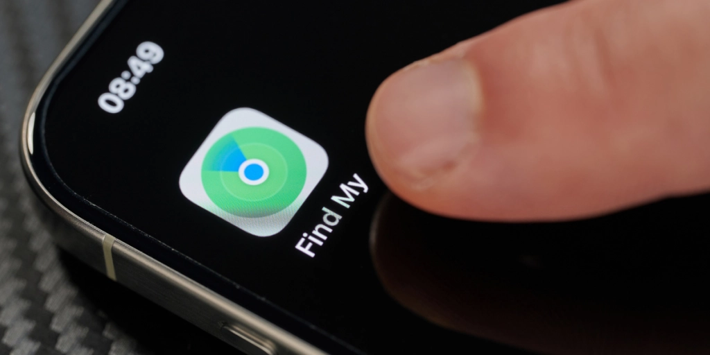Find my iPhone app på skärmen