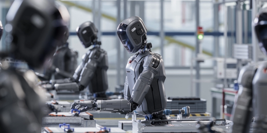Robot vid samlarband / AI