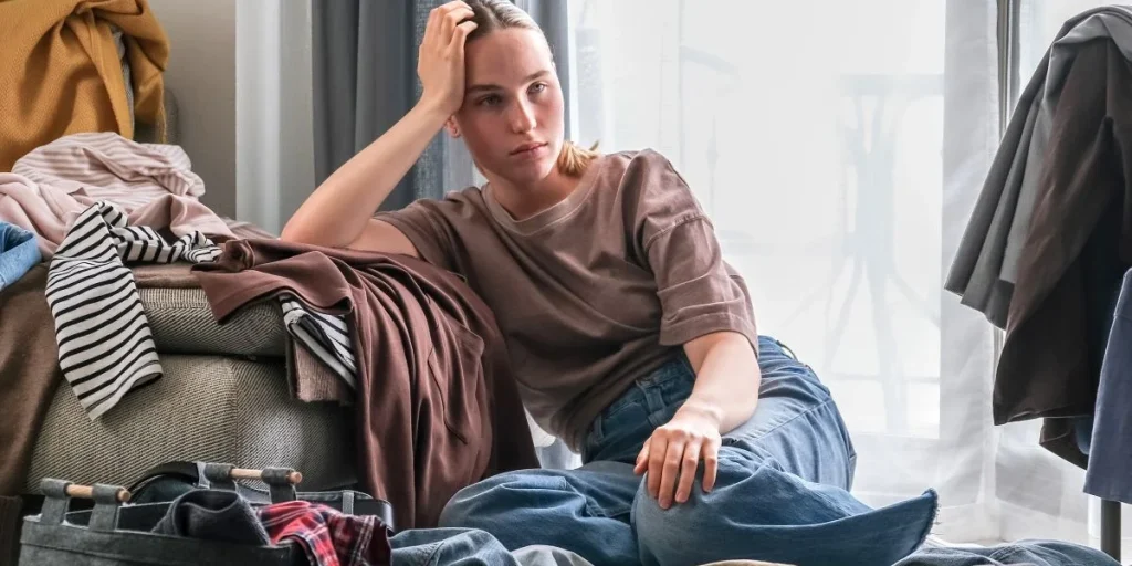 women, tired, mess, clothing