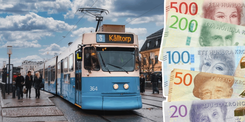 Spårvagn, Kollektivtrafik, Västtrafik, Svenska pengar