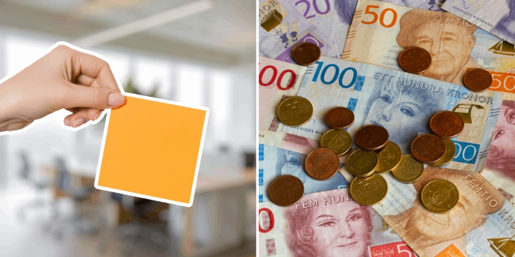 Post-it-lapp, Svenska pengar