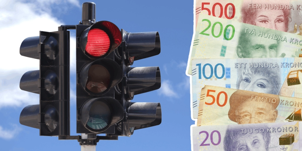 Trafikljus, Rött ljus, Svenska pengar