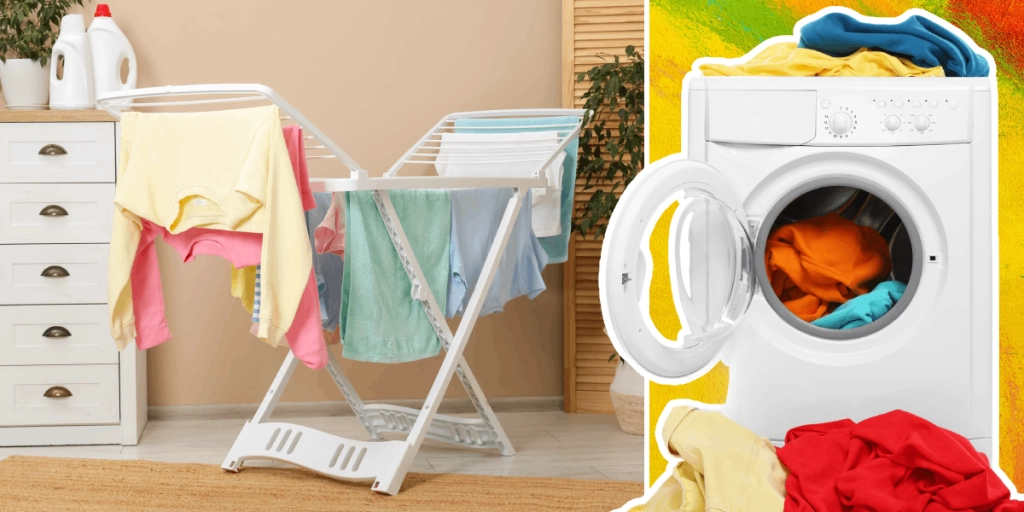 Torkställning, Tvättmaskin