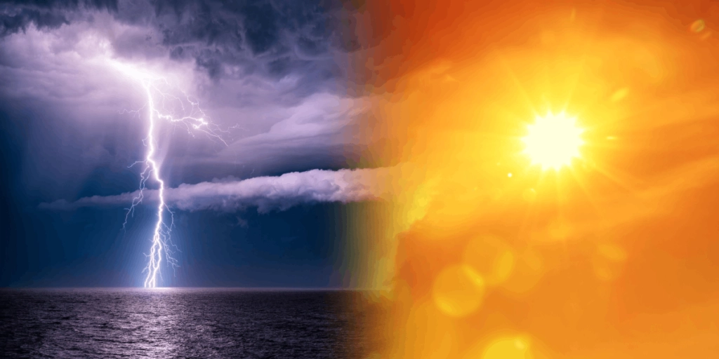 Åska, Storm, Sol, Värmebölja, Väder