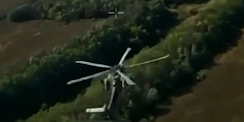 Ultimate irony: Russian Mi-28 helicopter with anti-drone defenses taken out – by a drone