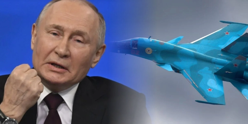 Vladimir Putin, angry, fist, Sukhoi_Su-34,_Russia warplane war airplan