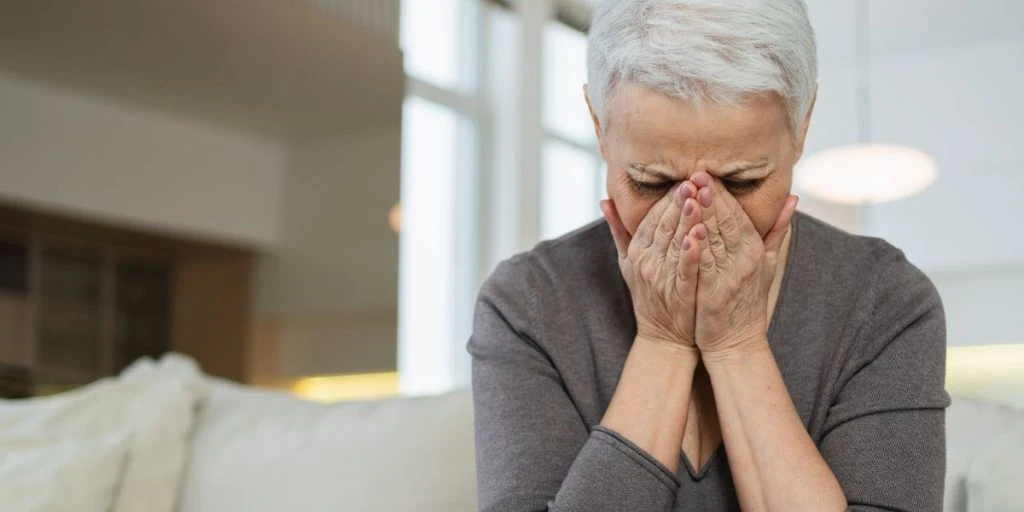 Grieving woman