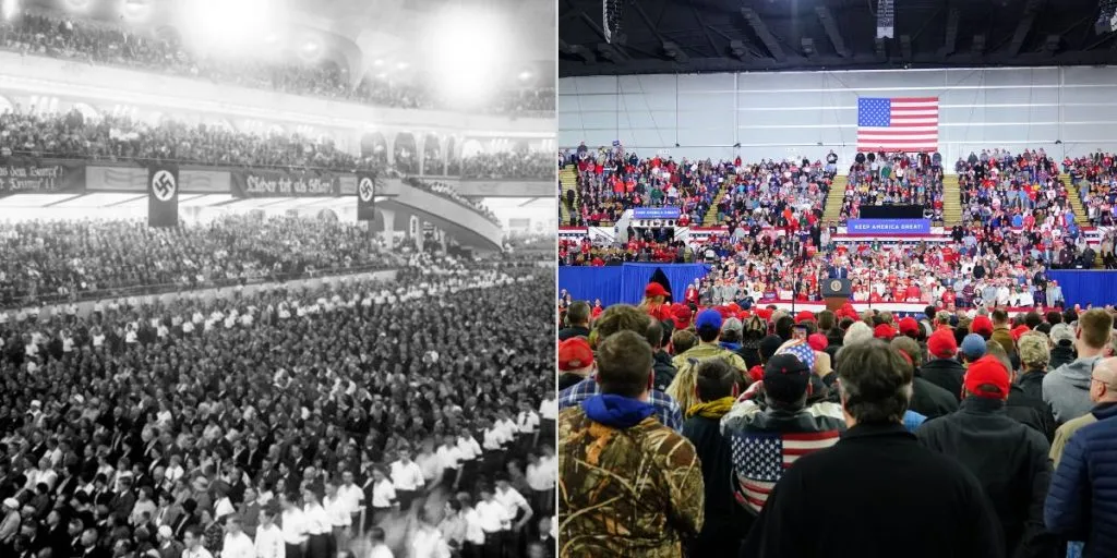 1930s Nazi rally Donald Trump Maga Rally