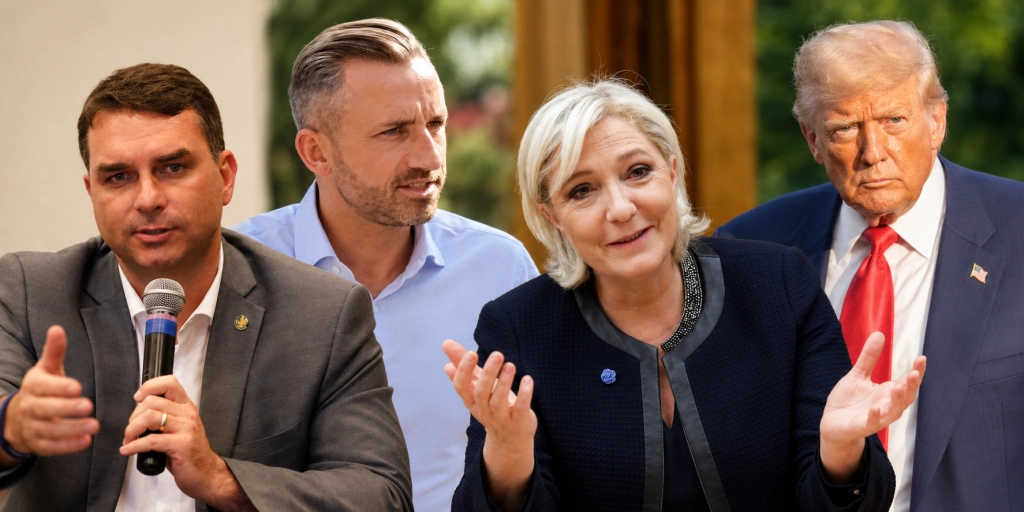 Flavio Bolsonaro Ulrich Siegmund Marine Le Pen Donald Trump