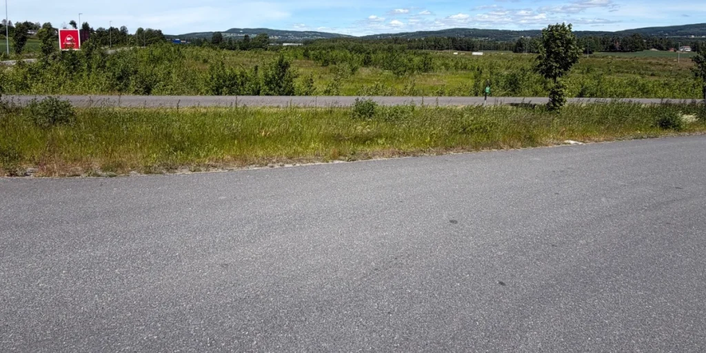 Tomt før bygging av Biltema på Hamar