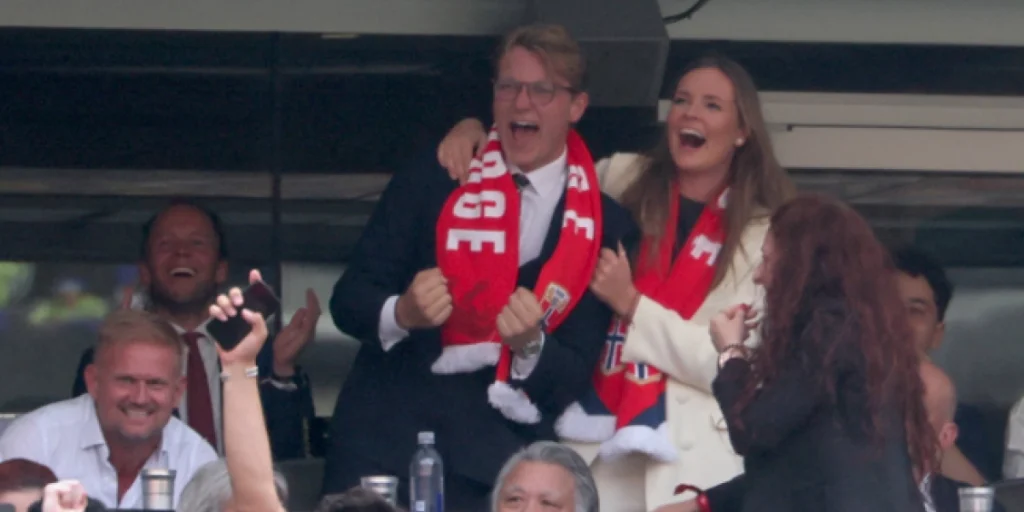 Prins Sverre Magnus, kronprinsesse Ingrid Alexandra, norske kongefamilien, fotball VM i USA 2026, royal, soccer