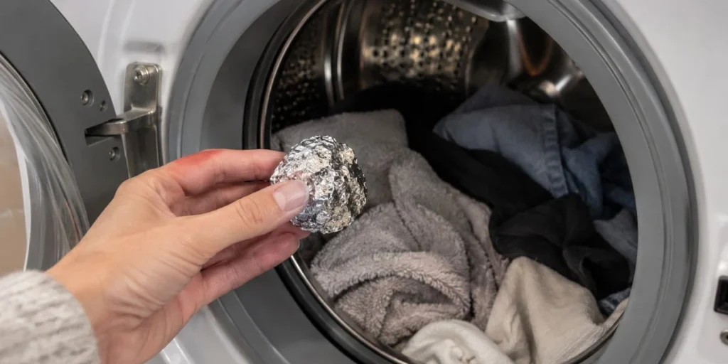 Sølvpapir, washing machine, vaskemaskine