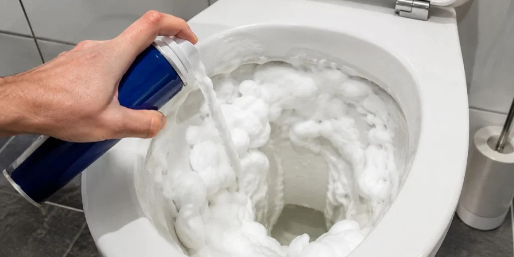 Toiletrengøring med barberskum