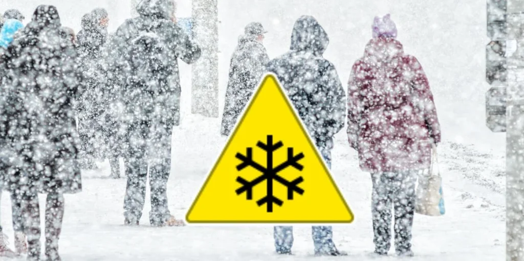 Gult farevarsel for snø, sne, snow allert