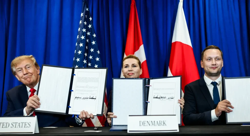 Jens-Frederik Nielsen, Mette Frederiksen, Donald Trump,