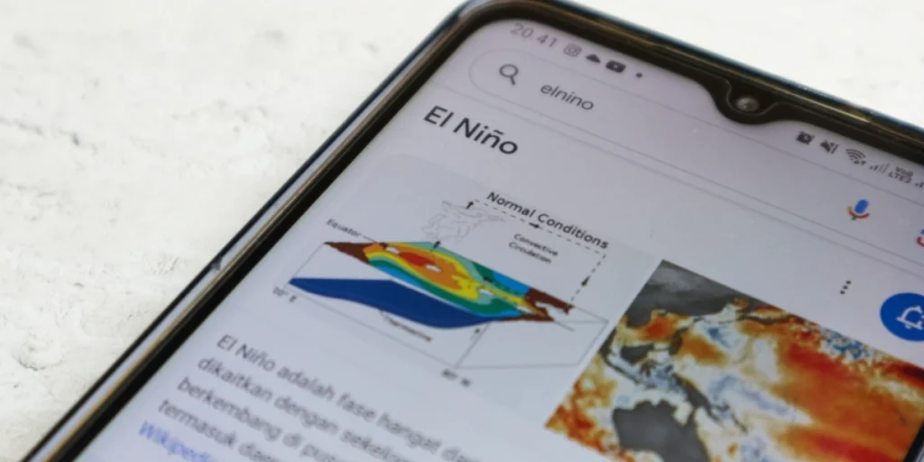 Smartphone,Screen,With,El,Nino, vejr, vær, weather, El Nino