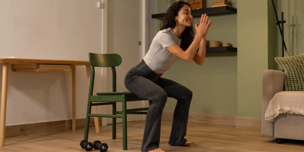 Kvinna tränar squat